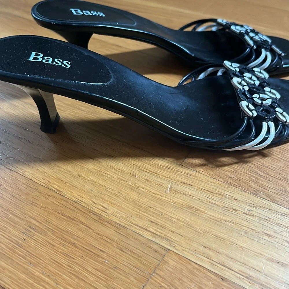 Bass black and white sandals